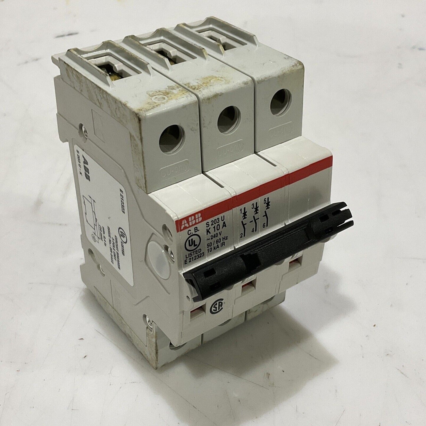 ABB S203U-K 10 A CIRCUIT BREAKER 3P 15A 50/60HZ 240V U3S