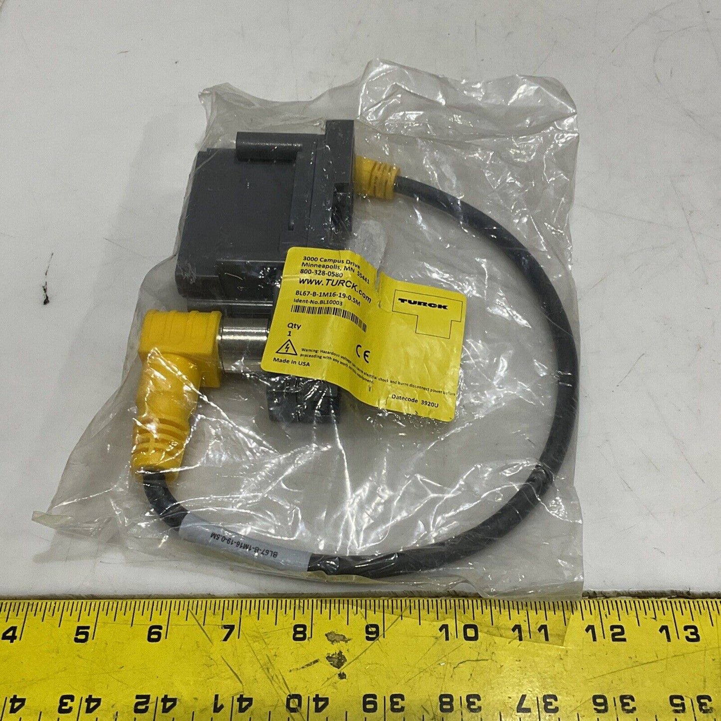 TURCK BL67-1M16-19-0.5M BASE MODULE WITH CABLE ASSEMBLY BL10003 U3S