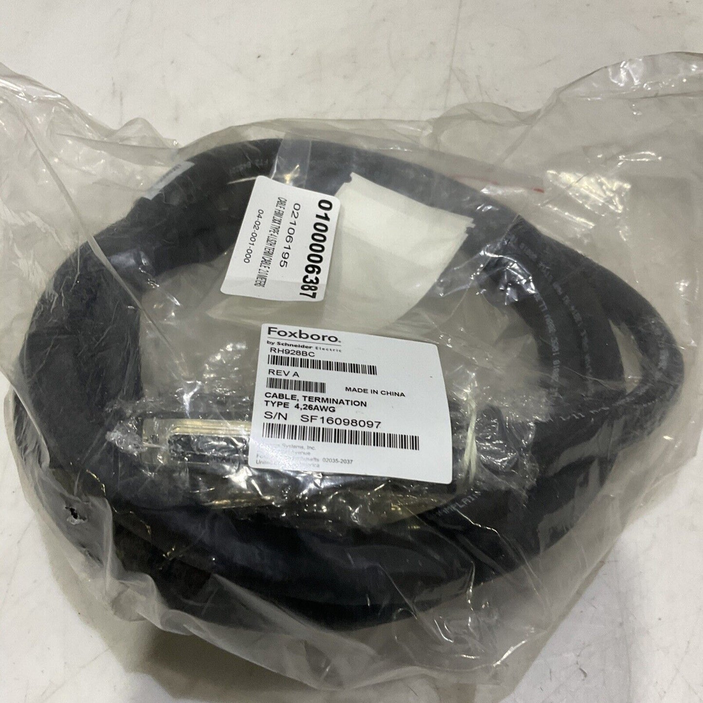 FOXBORO RH928BC TERMINATION CABLE TYPE 4 26 AWG 373