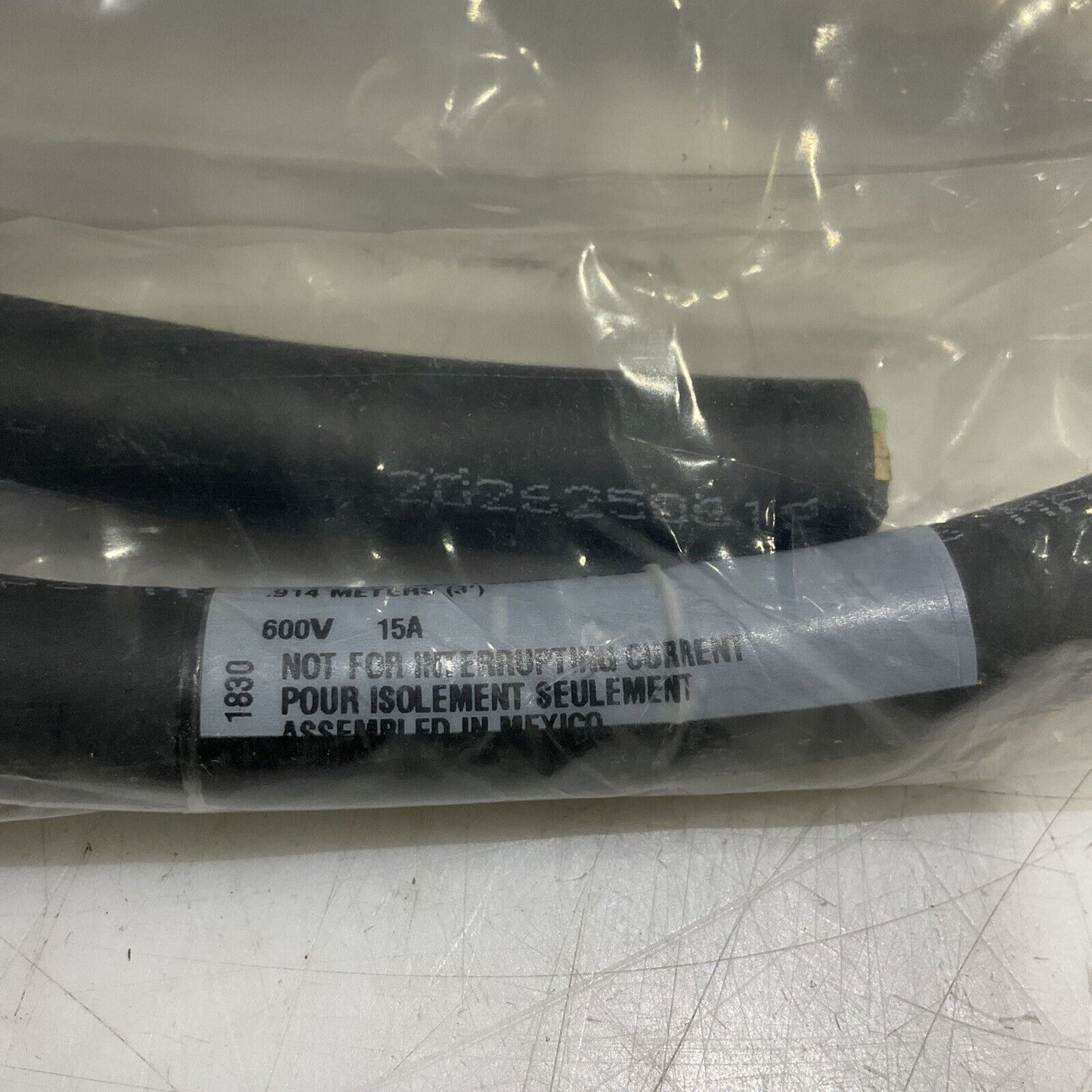 EATON X8653-567P 4P CHANGEOUT FEMALE PLUG 15AMP 600V REV M 3’ LOT OF 5 373