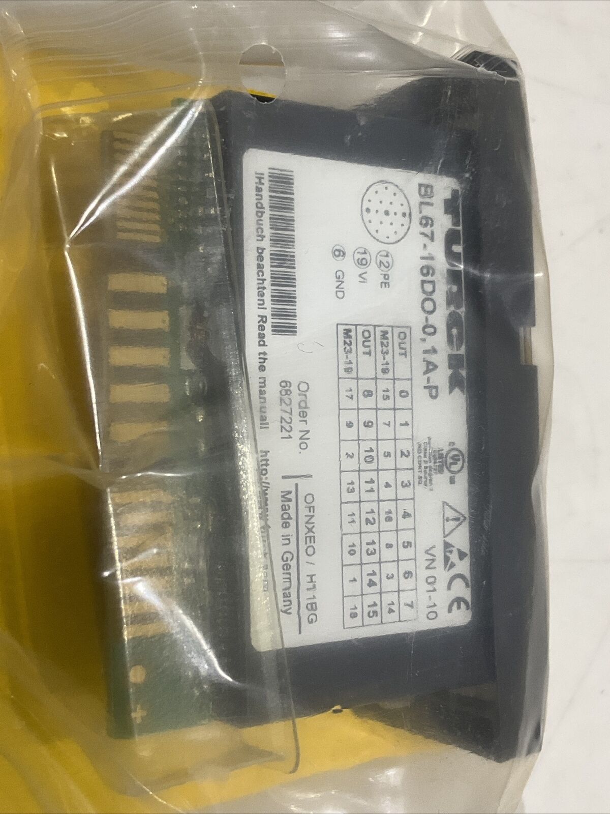TURCK BL67-16DO-0.1A-PNR SYSTEM OUTPUT MODULE 16 DIGITAL OUTPUTS 24VDC LED U3S