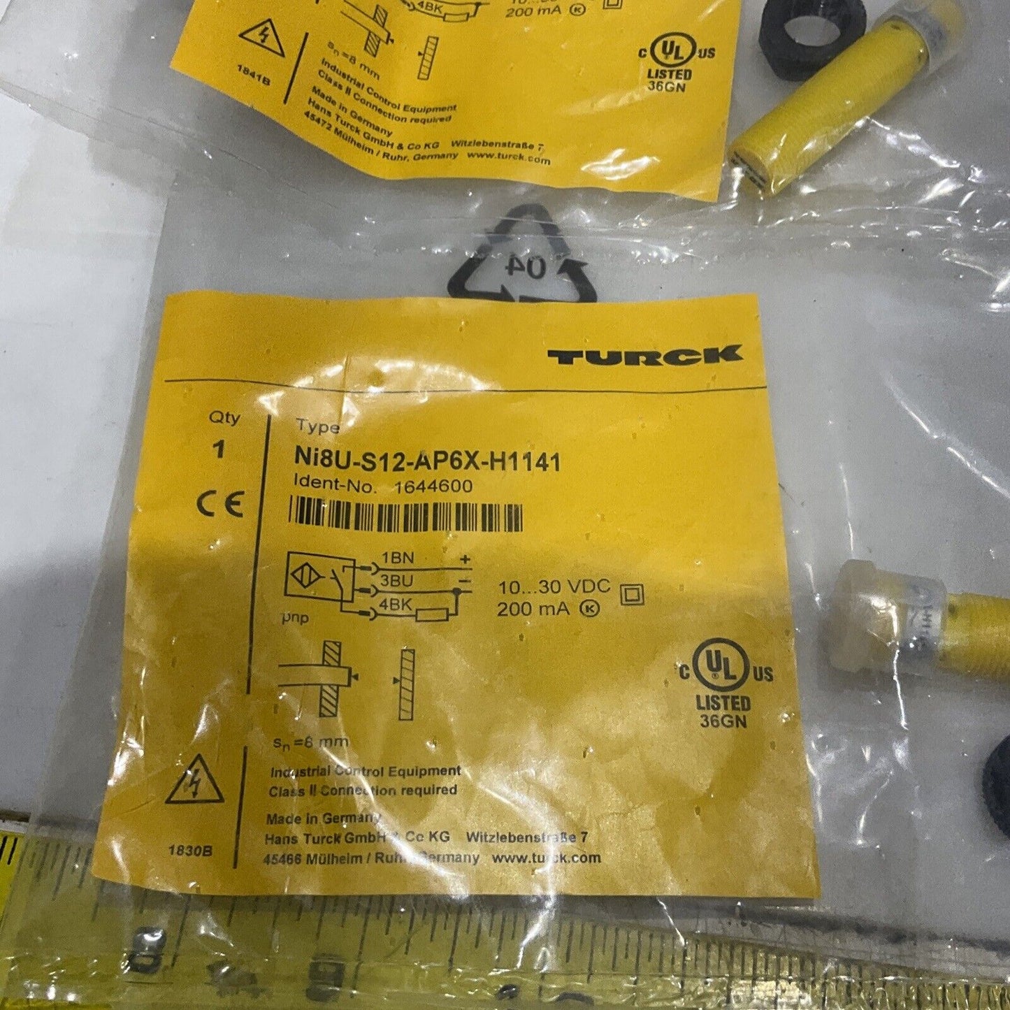 TURCK NI8U-S12-AP6X-H1141 1644600 INDUCTIVE SENSOR LOT OF 3 U3S