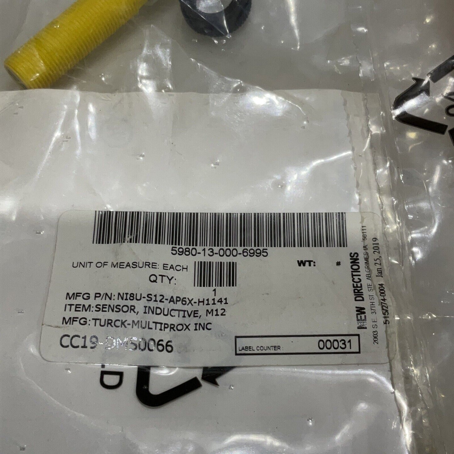 TURCK NI8U-S12-AP6X-H1141 1644600 INDUCTIVE SENSOR LOT OF 3 U3S