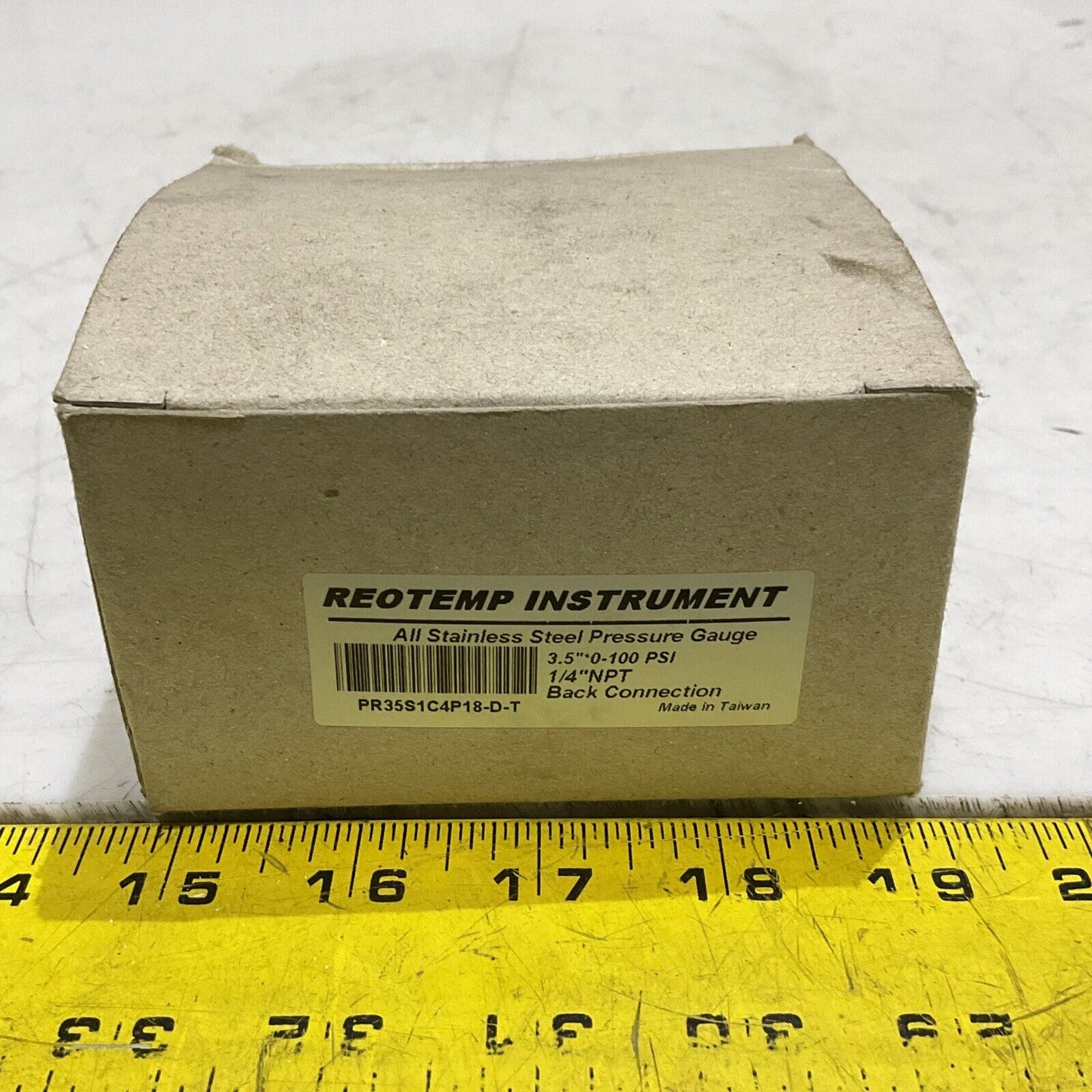 REOTEMP INSTRUMENT PR35S1C4P18-D-T PRESSURE GAUGE 3.5” 0-100PSI 1/4” NPT 373