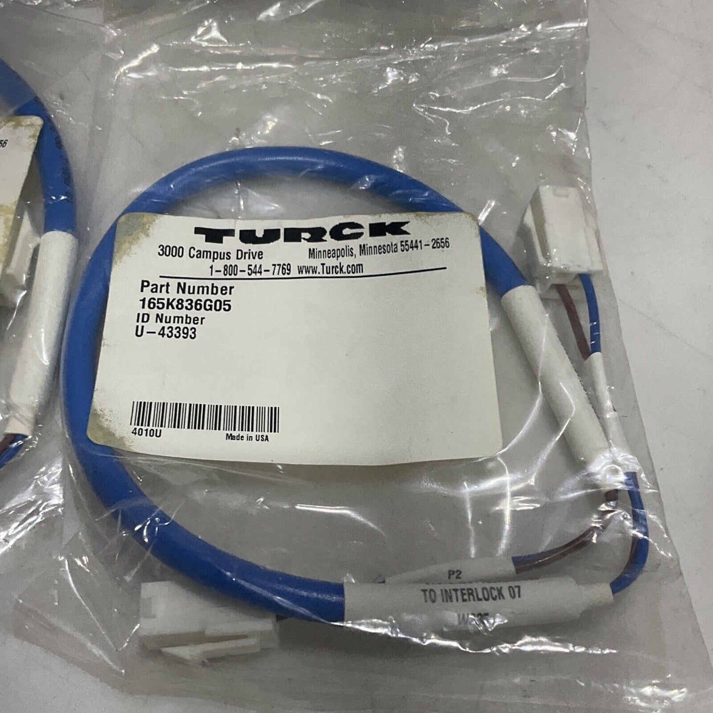 TURCK U-43393 165K836G05 CABLE ASSEMBLY LOT OF 4 U3S