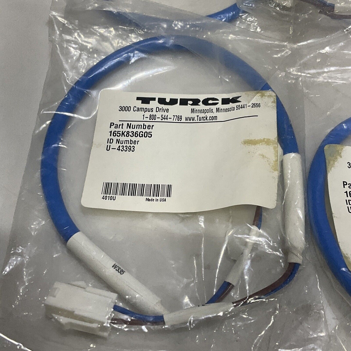 TURCK U-43393 165K836G05 CABLE ASSEMBLY LOT OF 4 U3S