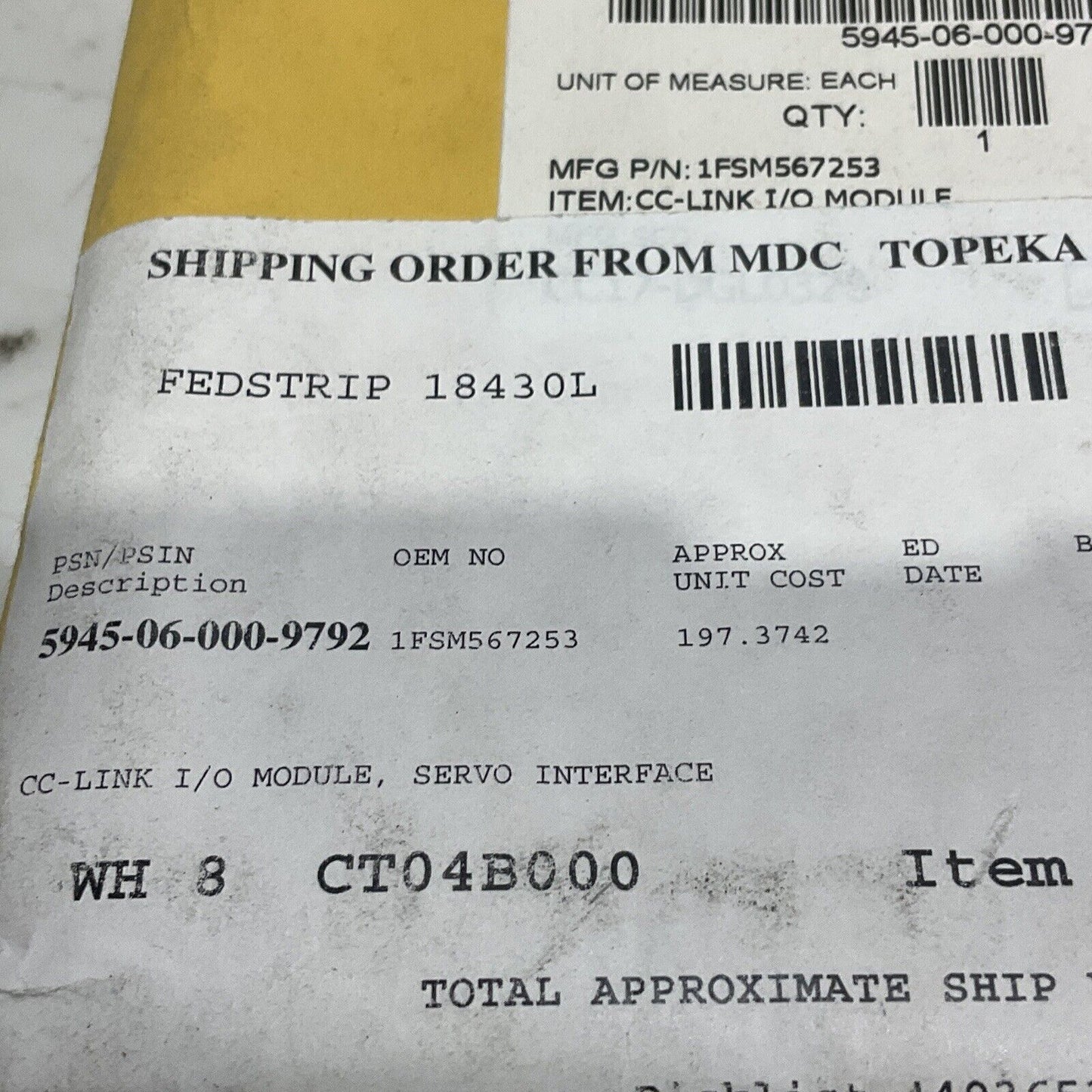 MITSUBISHI MR-J2S-T01 SERVO INTERFACE DRIVER CC-LINK I/O MODULE U3S