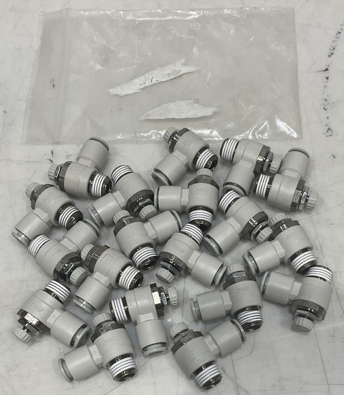SMC AS2201F FLOW/SPEED CONTROL FITTING LOT OF 19 U3S