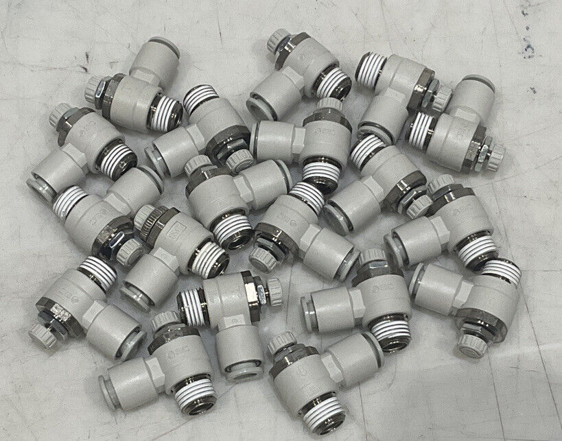 SMC AS2201F FLOW/SPEED CONTROL FITTING LOT OF 19 U3S