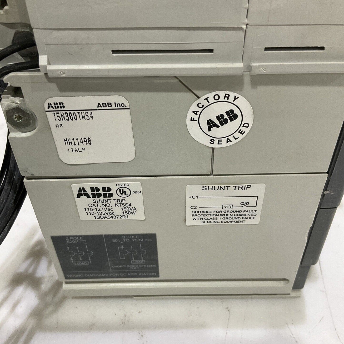 ABB T5N300TWS4 SACE TMAX TSN 400 CIRCUIT BREAKER 300A 3P U3S