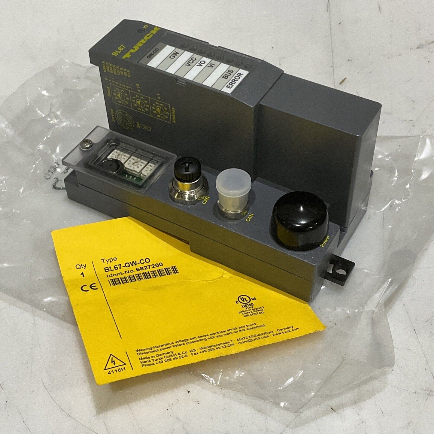 TURCK BL67-GW-CO I/O GATWAY U3S