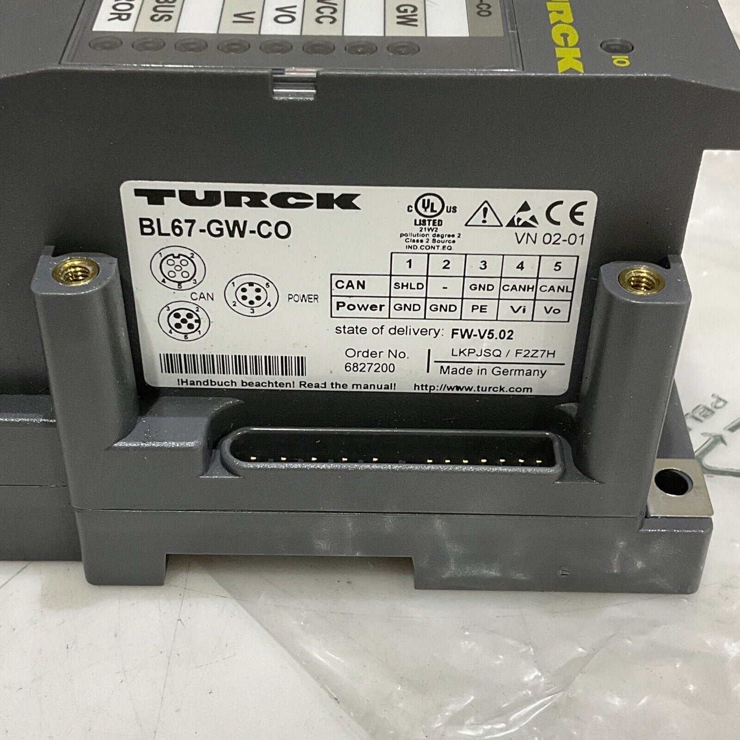 TURCK BL67-GW-CO I/O GATWAY U3S