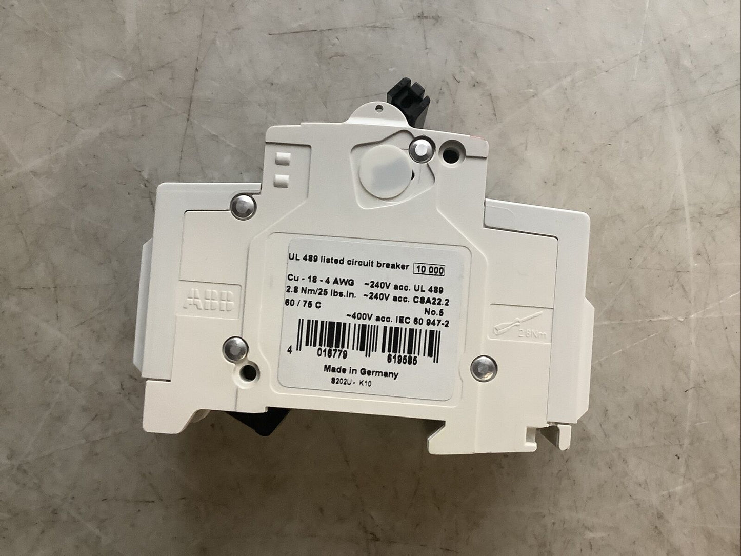 ABB S202U-K10 CIRCUIT BREAKER 10A 240VAC 2 POLE U3S