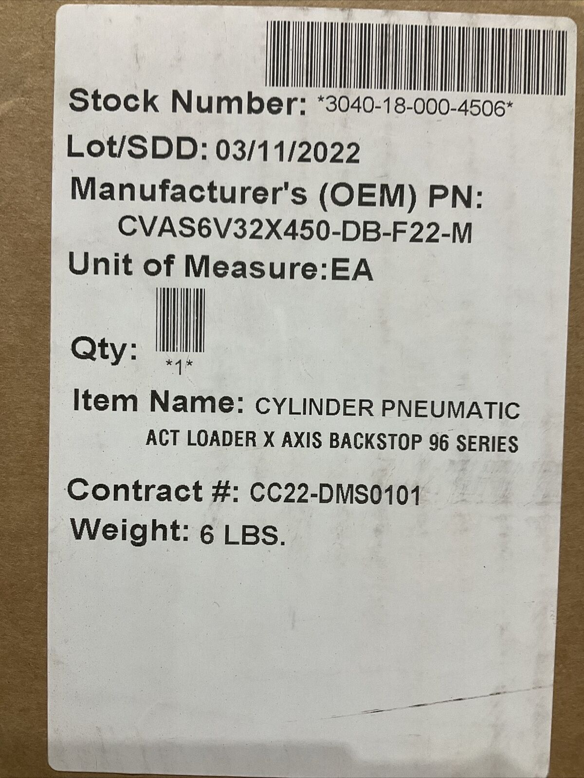 PHD CVAS6V 32 X 450-DB-F22-M PNEUMATIC CYLINDER U3S
