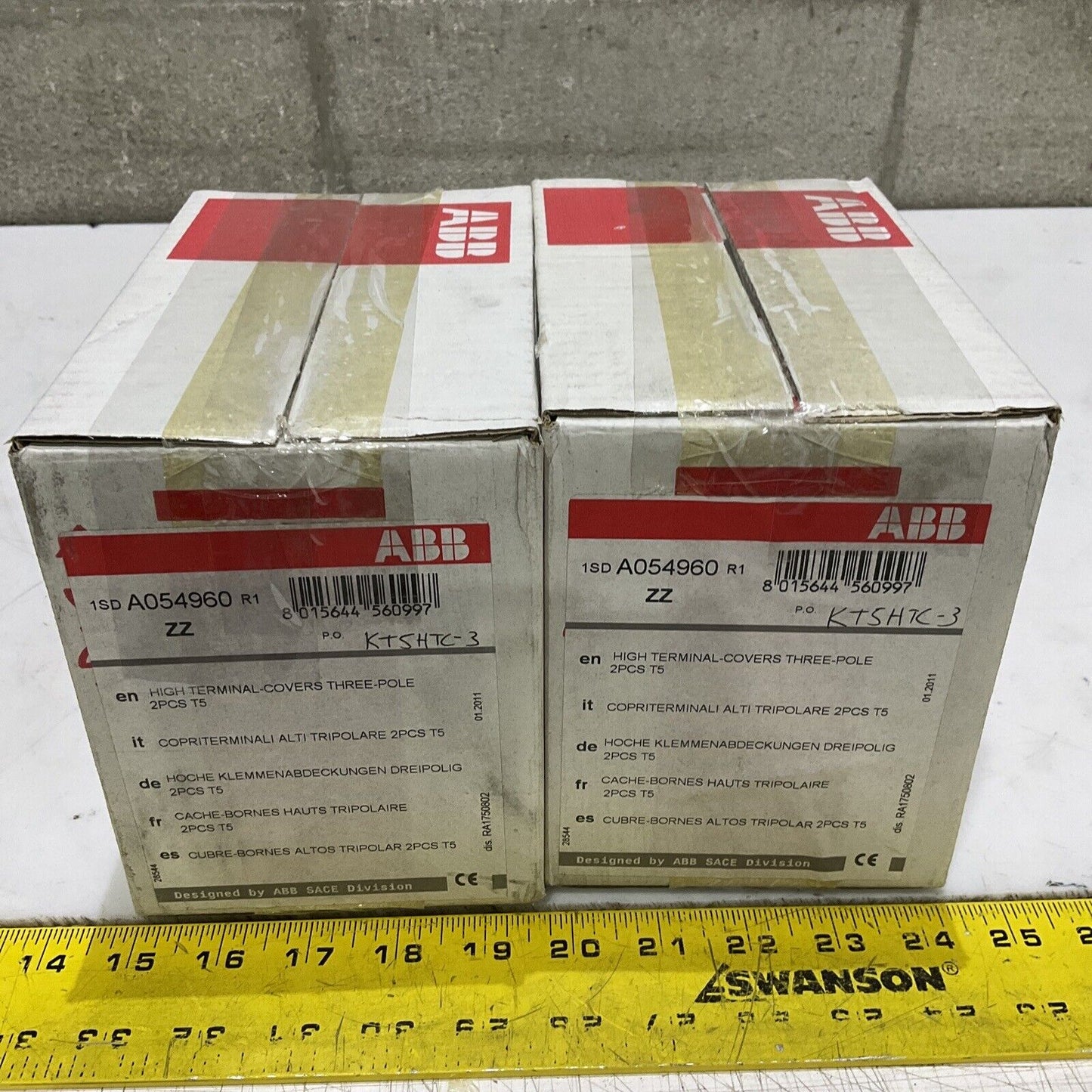 ABB KT5HTC-3 1SDA054960R1 TERMINAL CIRCUIT BREAKER COVER 3 POLE LOT OF 2 U3S