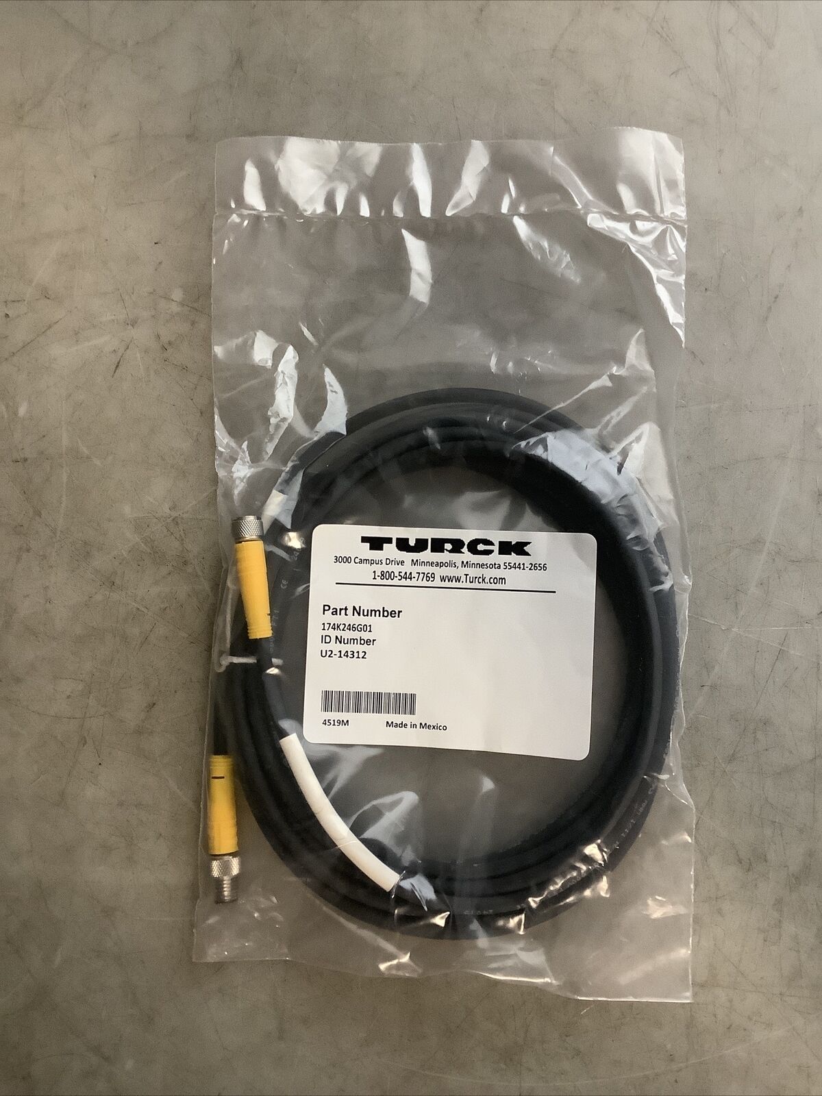 TURCK U2-14312 174K246G01 CABLE ASSEMBLY U3S - LOT OF 2