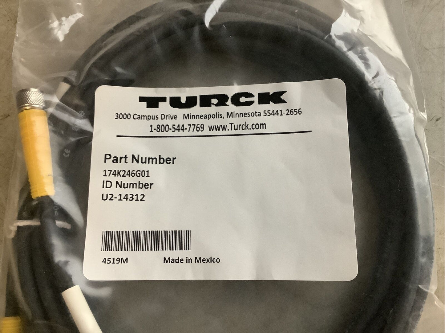 TURCK U2-14312 174K246G01 CABLE ASSEMBLY U3S - LOT OF 2