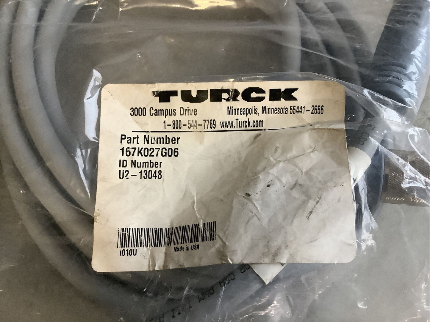 TURCK 167K027G06 U2-13048 CABLE ASSEMBLY U3S
