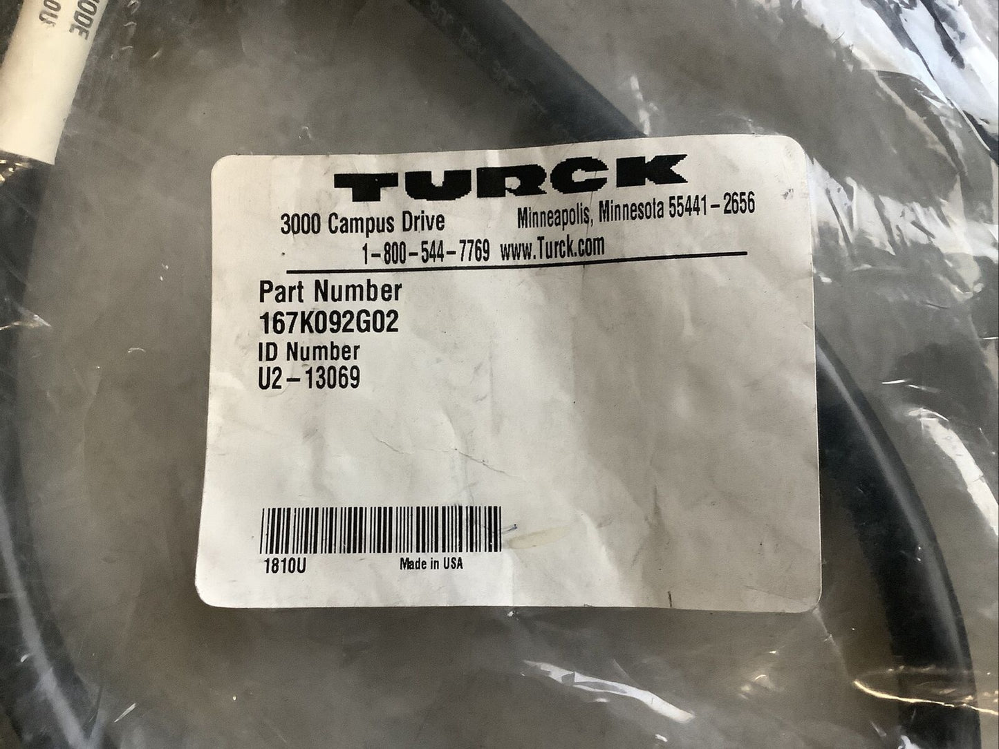 TURCK 167K092G02 U2-13069 CABLE ASSEMBLY U3S
