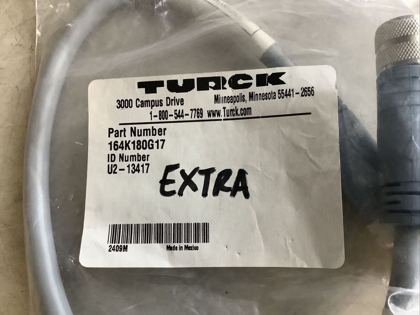TURCK 164K180G17 U2-13417 CABLE ASSEMBLY U3S