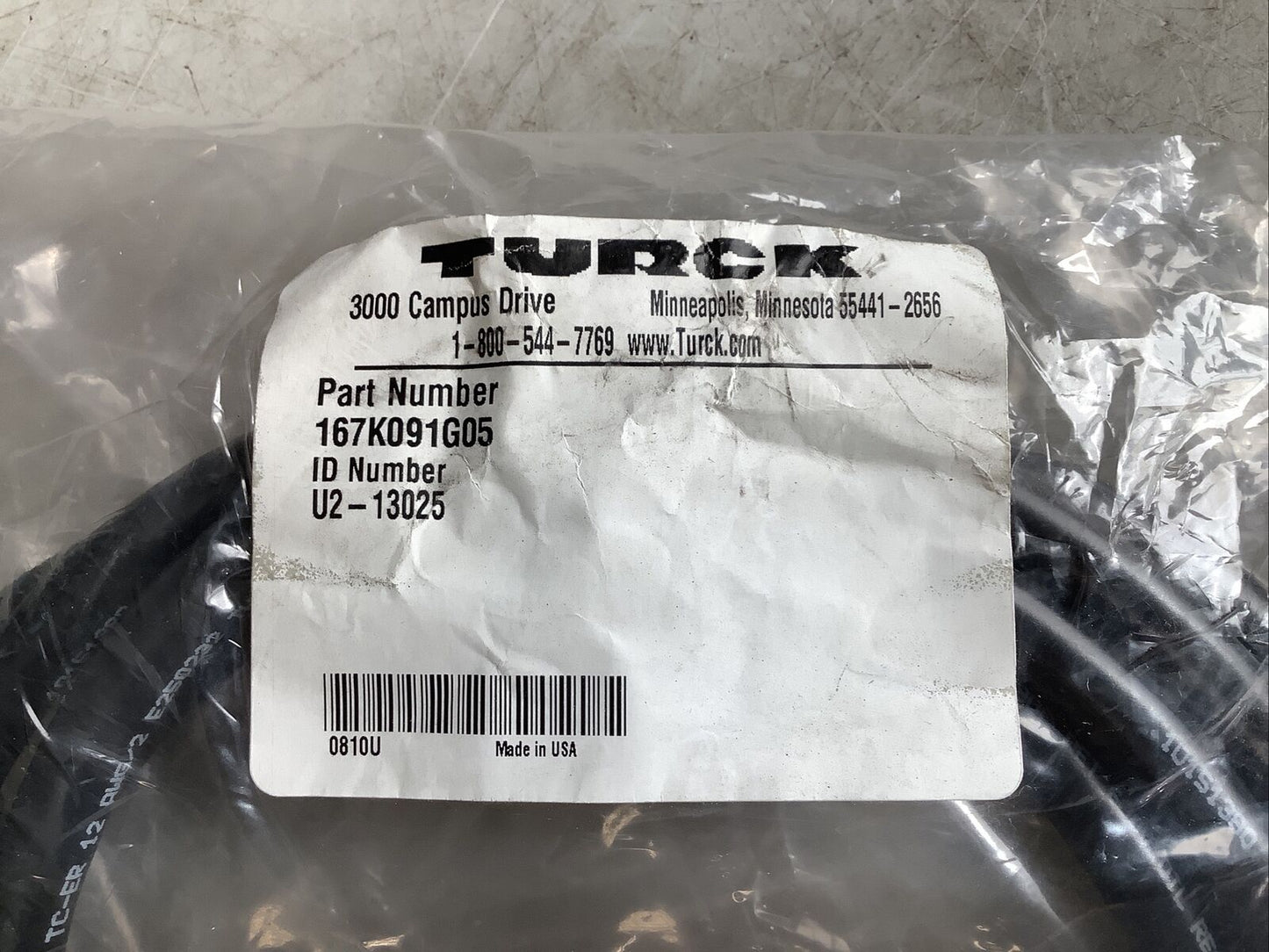 TURCK 167K091G05 U2-13025 CABLE ASSEMBLY U3S