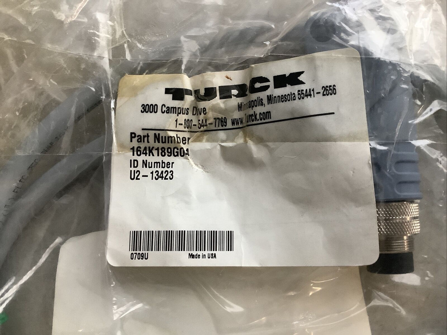 TURCK 164K189G04 U2-13423 CABLE ASSEMBLY U3S