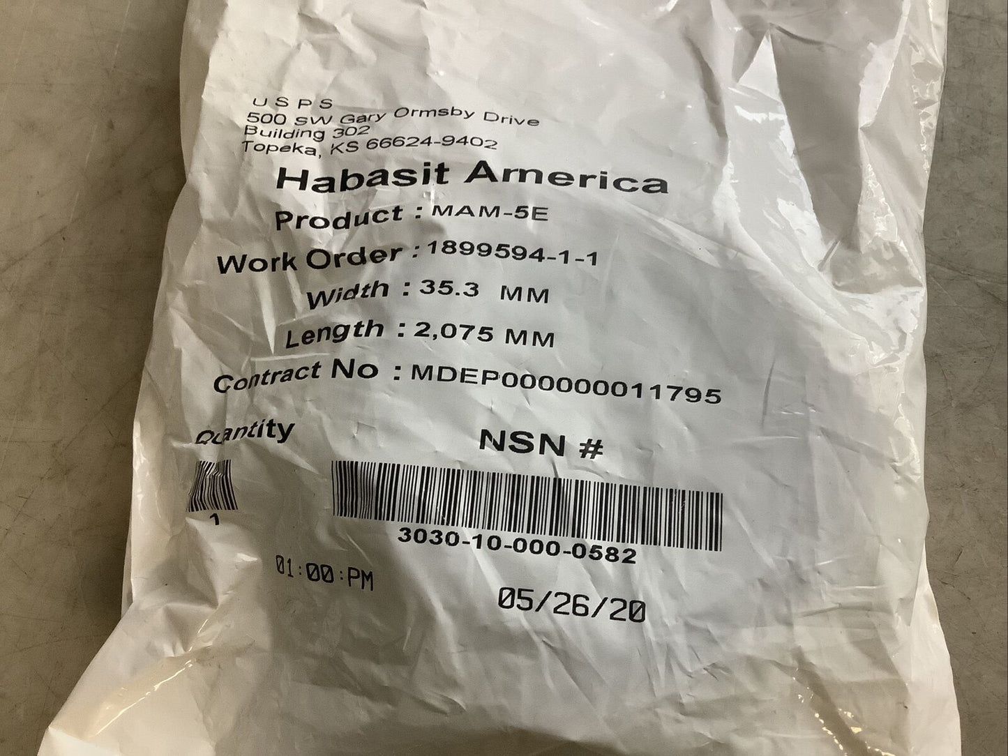 HABASIT AMERICA MAM-5E CONVEYOR BELTS 35.3 MM X 2075 MM U3S - LOT OF 3