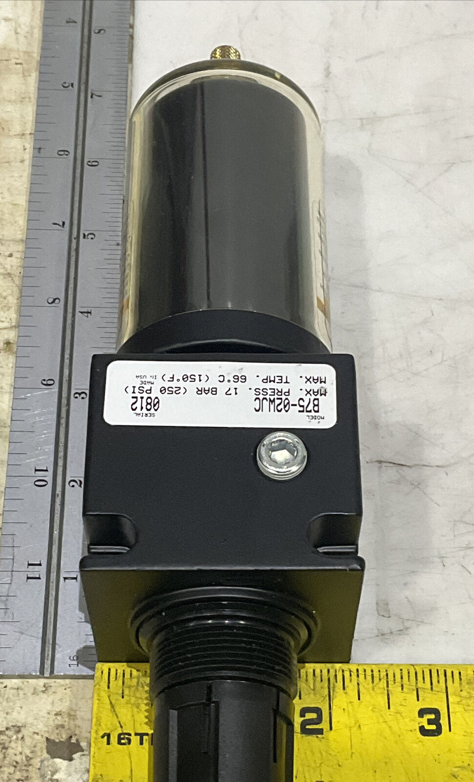 PARKER WATTS B75-02WJC 250PSI 125F MANUAL TWIST DRAIN 1/4” NPT FILTER REGULATOR U3S