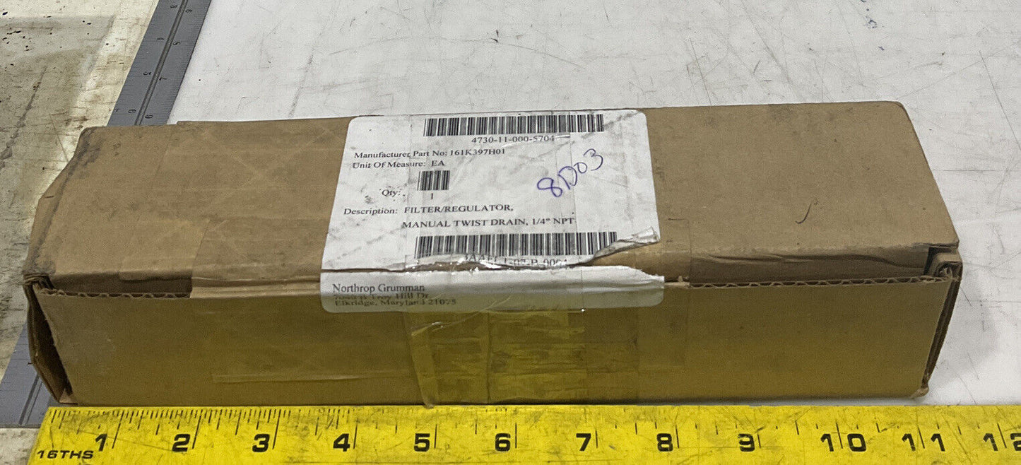 PARKER WATTS B75-02WJC 250PSI 125F MANUAL TWIST DRAIN 1/4” NPT FILTER REGULATOR U3S