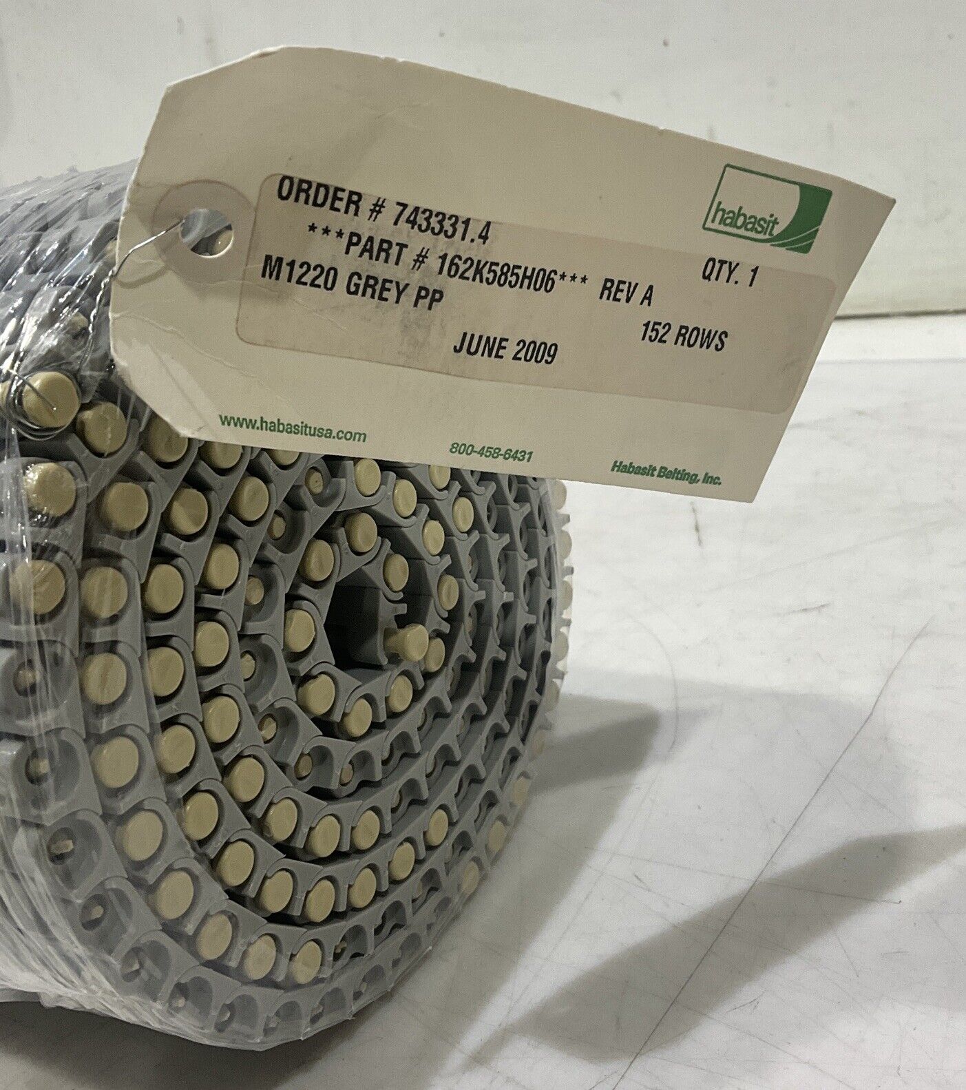 HABASIT AMERICA M1220 MODULAR BELTING 18 IN X 53 IN U3S