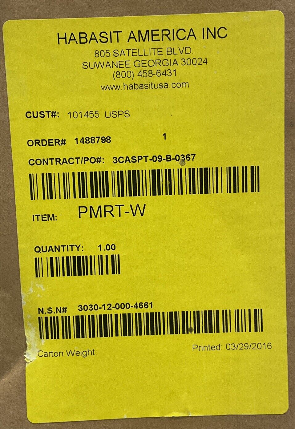 HABASIT PMRT-W CONVEYOR BELT 16 IN BY 54 IN U3S