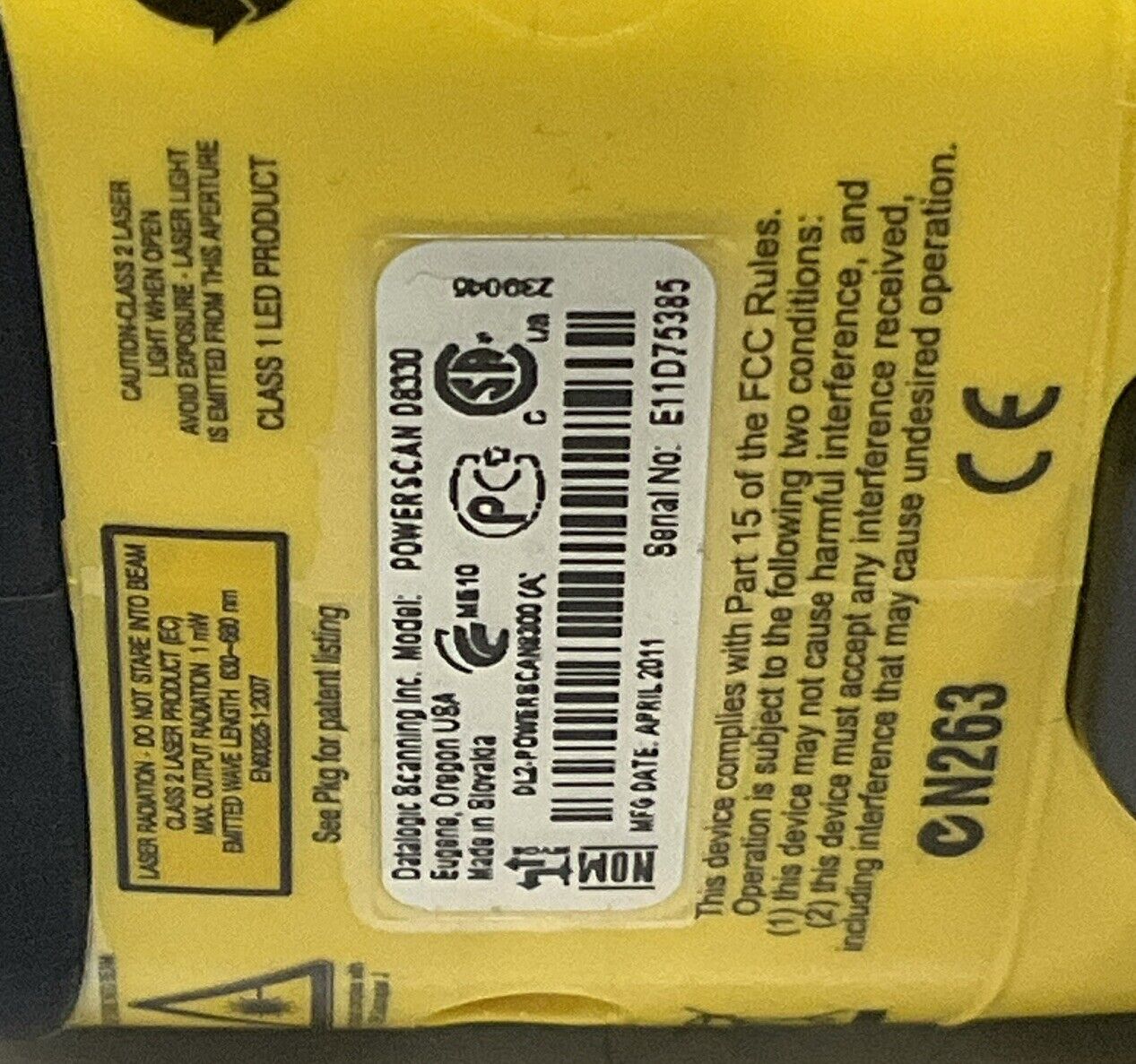 DATALOGIC D8330 POWERSCAN READER HANDHELD CODE SCANNER U3S