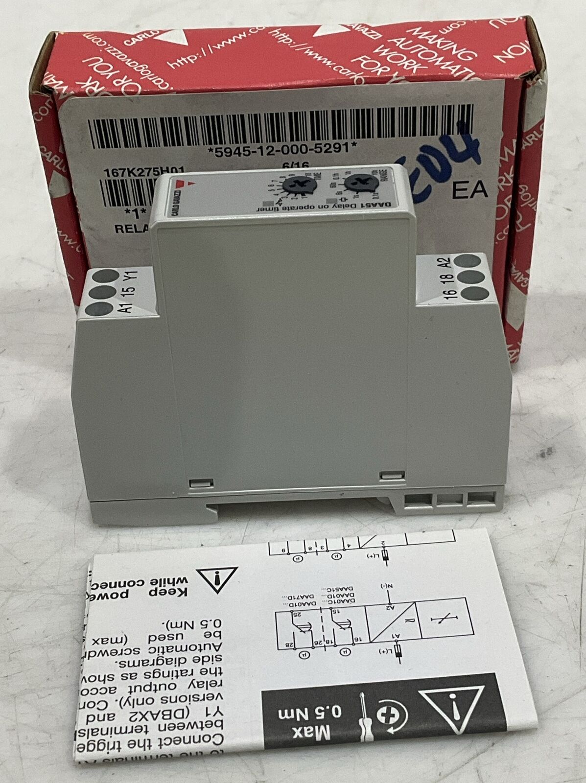 CARLO GALAZZI DAA51CM24 DELAY ON OPERATE TIMER 24-240 VDC 1.5 W 50-60 HZ U3S