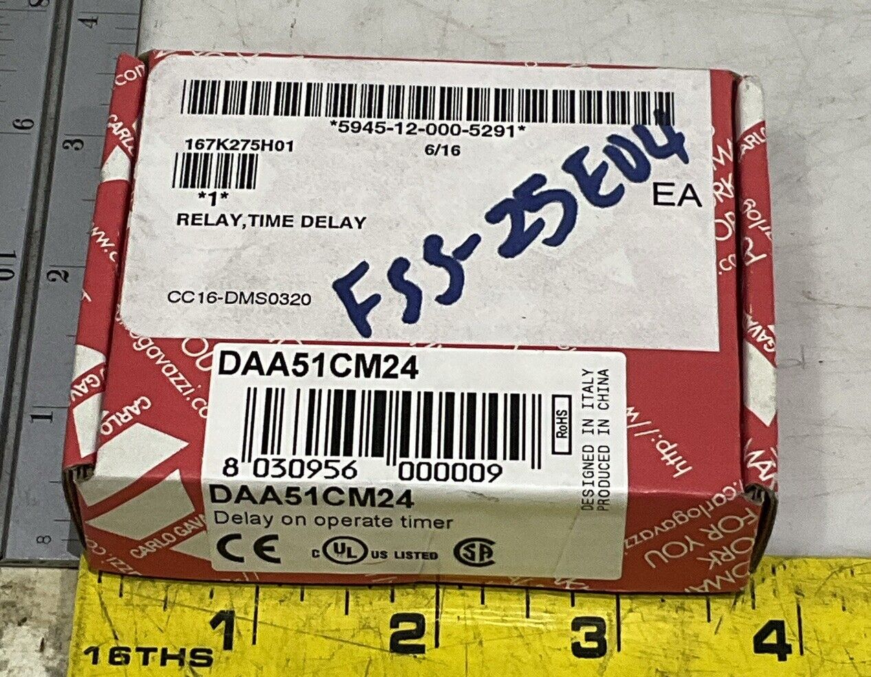 CARLO GALAZZI DAA51CM24 DELAY ON OPERATE TIMER 24-240 VDC 1.5 W 50-60 HZ U3S