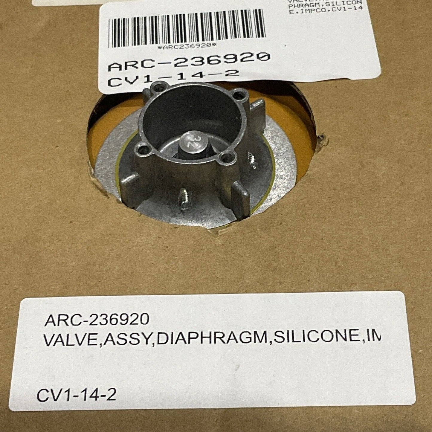 IMPCO CV1-14-2 1627A0007 209439 SILICONE DIAPHRAGM VALVE ASSEMBLY U4M