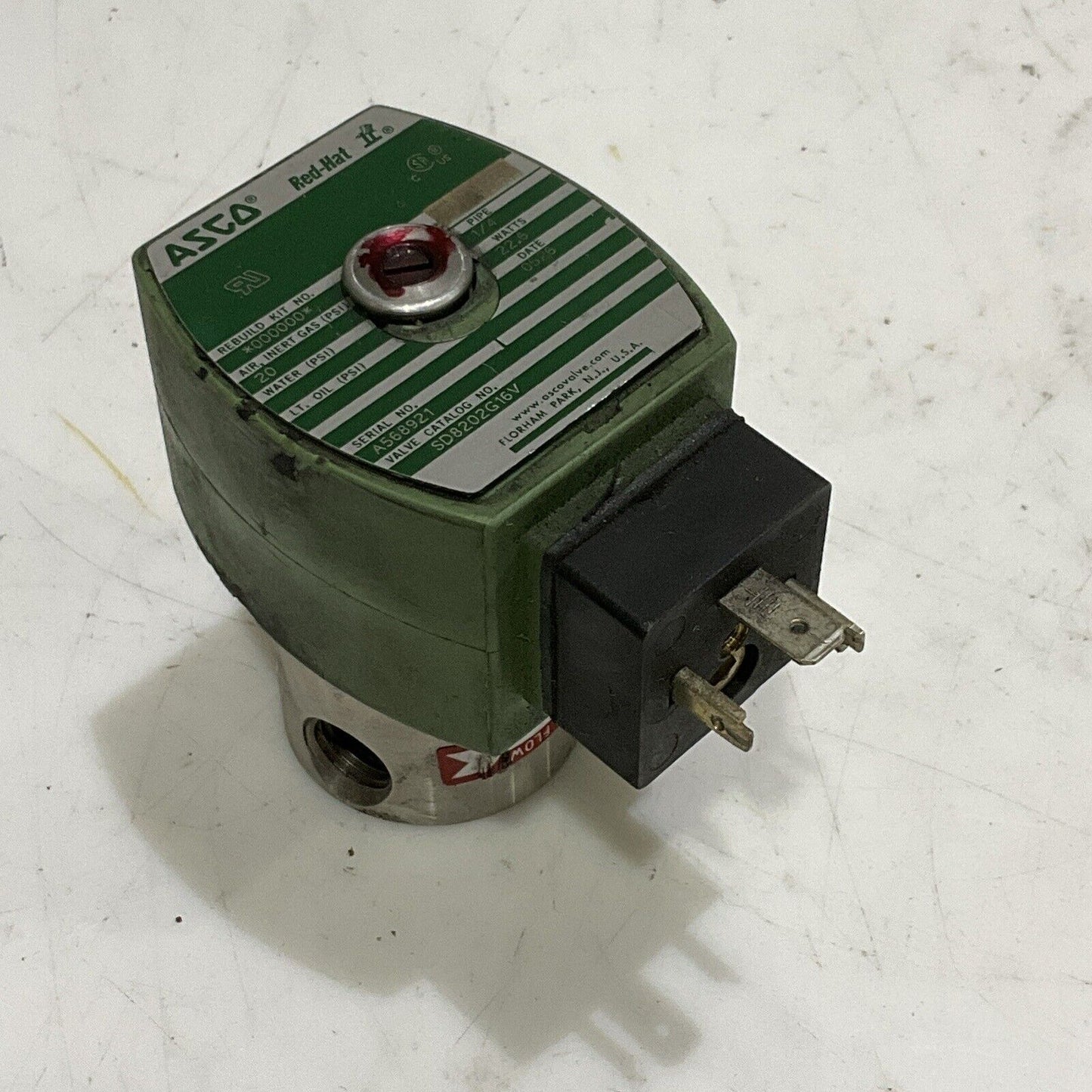 ASCO SD8202G16V SOLENOID VALVE 1/4 22.5 W