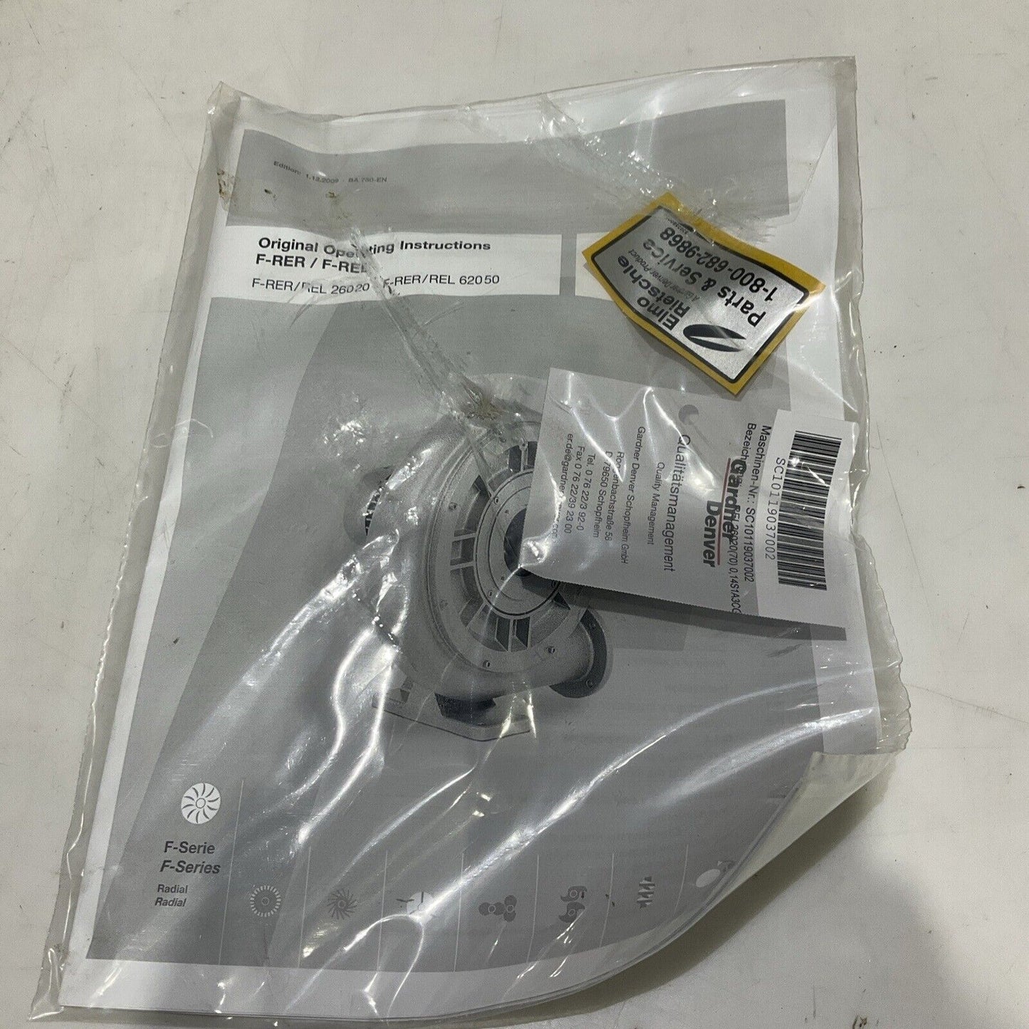 GARDNER DENVER REL 26020 (70) 101967043 2811267 WIRED BLOWER ASSEMBLY U3S
