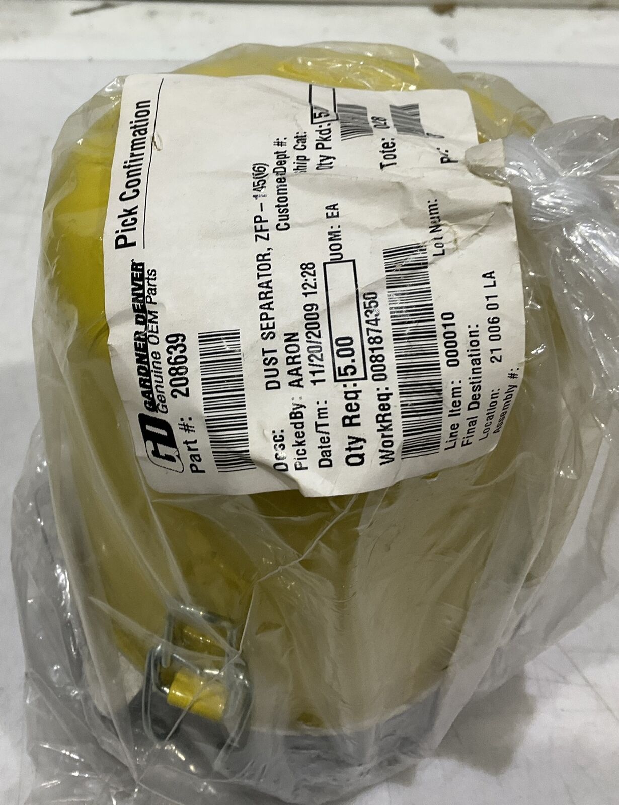 ELMO RIETSCHLE ZFP 145 VACUUM FILTER DUST SEPERATOR U3S