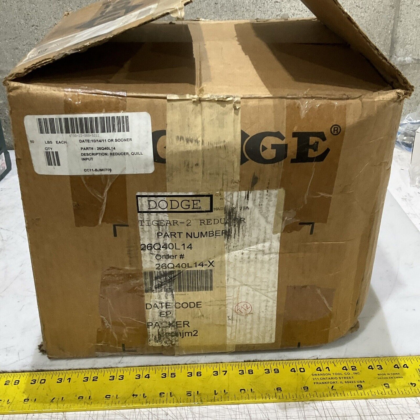 DODGE TIGEAR 2 26Q40L14 GEAR DEDUCER RATIO 40:1 1750 RPM U3M