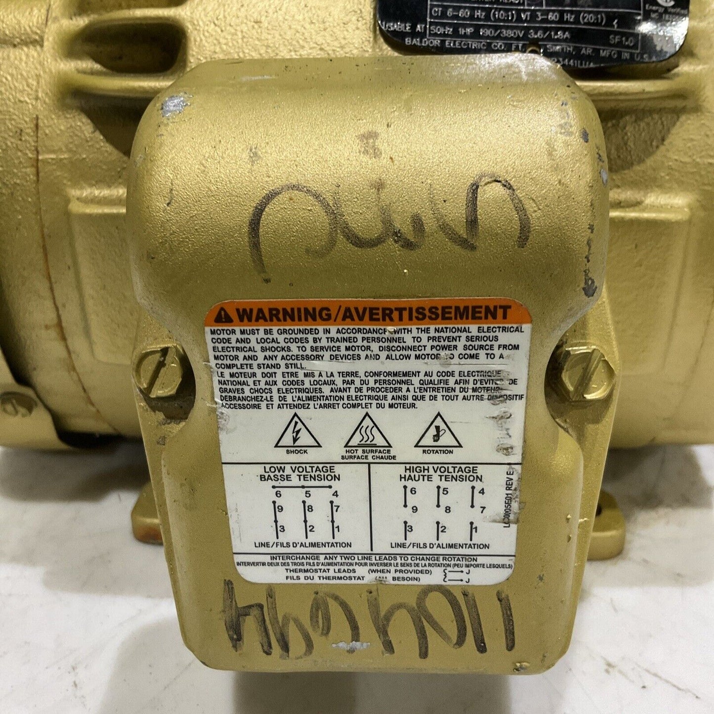 BALDOR RELIANCE EM3581T SUPER E MOTOR 1HP 230/460V 3/1.5A 1750RPM U4M