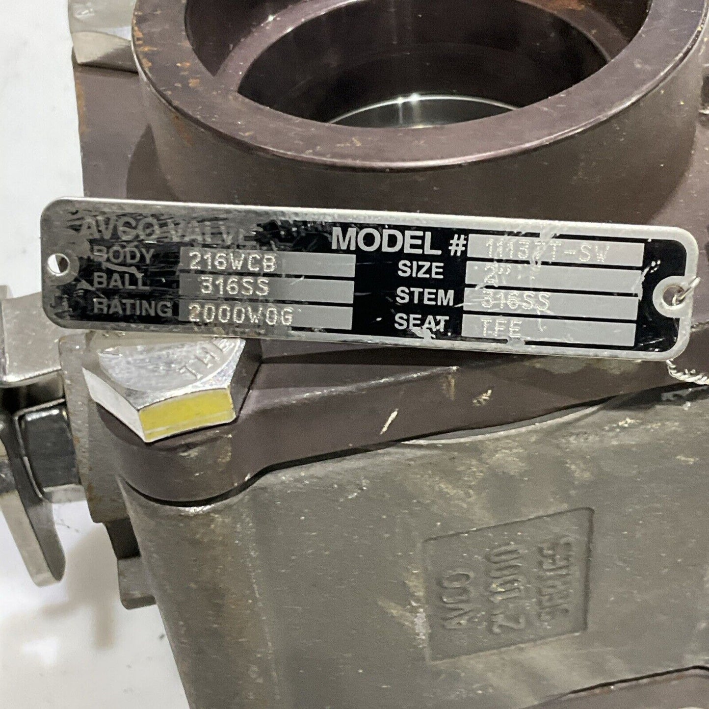 AVCO 1113TT-SW VALVE 216WCB 316SS 2” 2000W0G TFE 1000 SERIES U4M