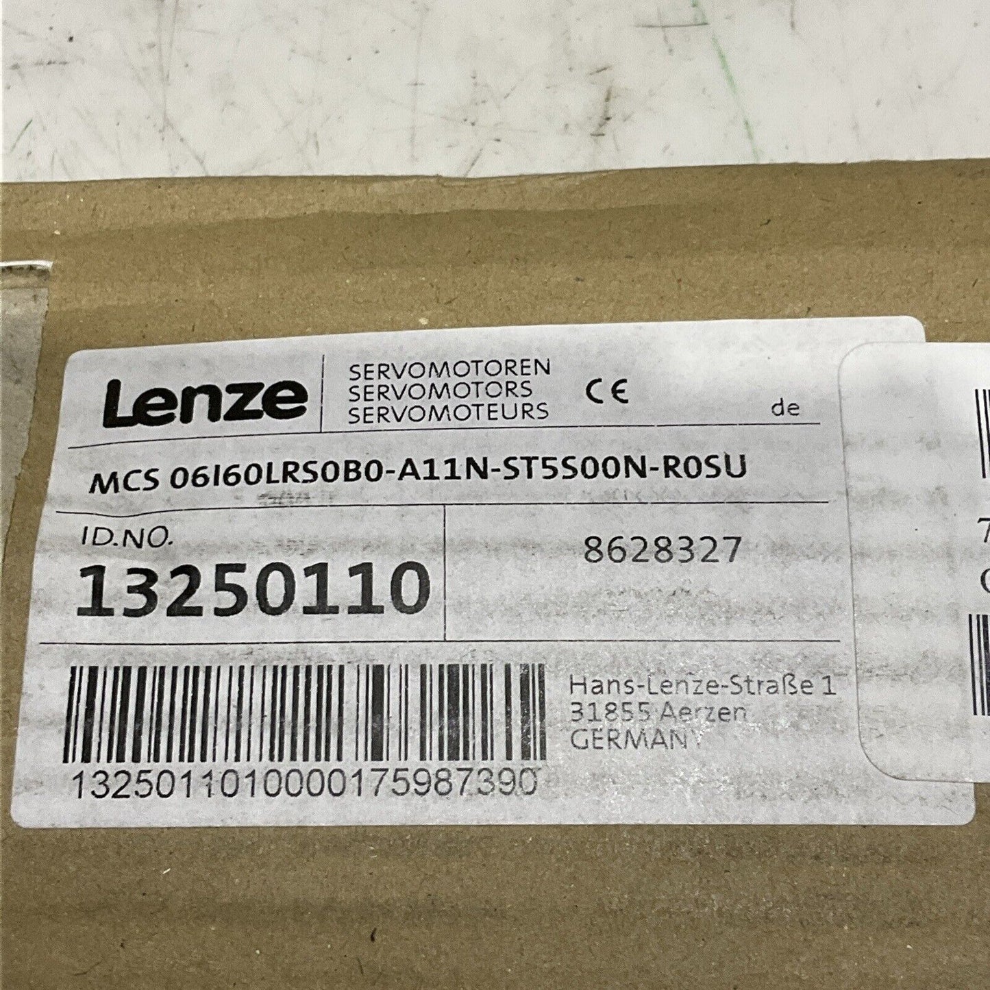 LENZE MCS 06160LRS0B0-A11N-ST5S00N-R0SU SERVO MOTOR 150/170V 1.00 HP 400HZ U3S