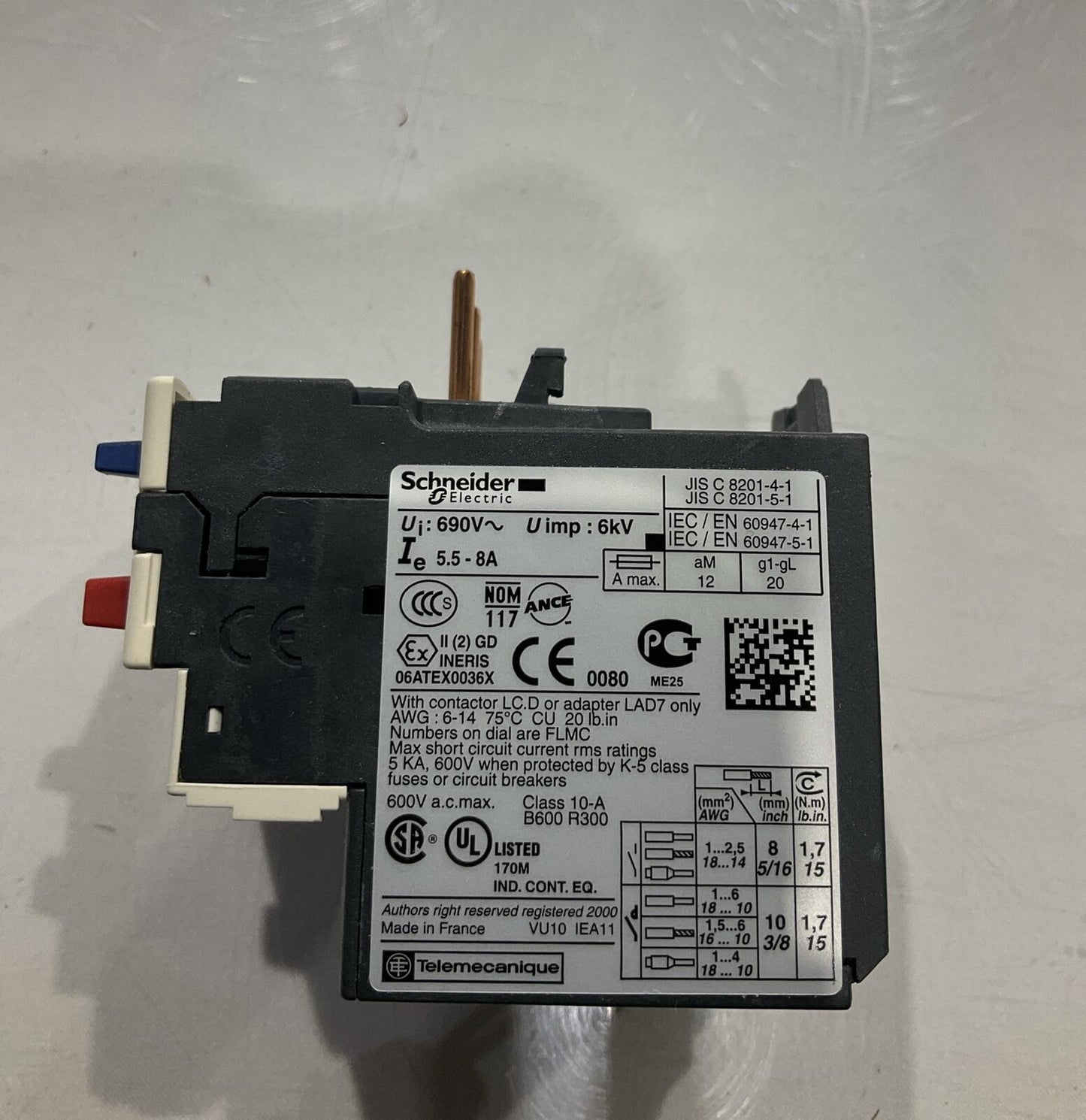 SCHEIDER LRD12 5945-12-000-4897 RELAY MOTOR OVERLOAD 690V LOT OF 5 U3S
