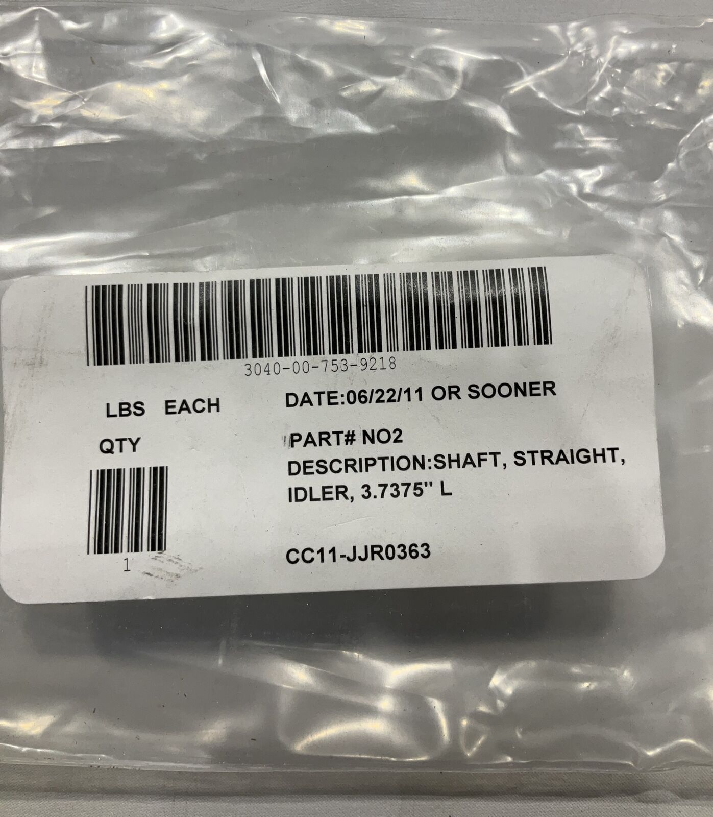 BREWER MACHINE& GEAR CO. N02 SHAFT ,STRAIGHT U3S