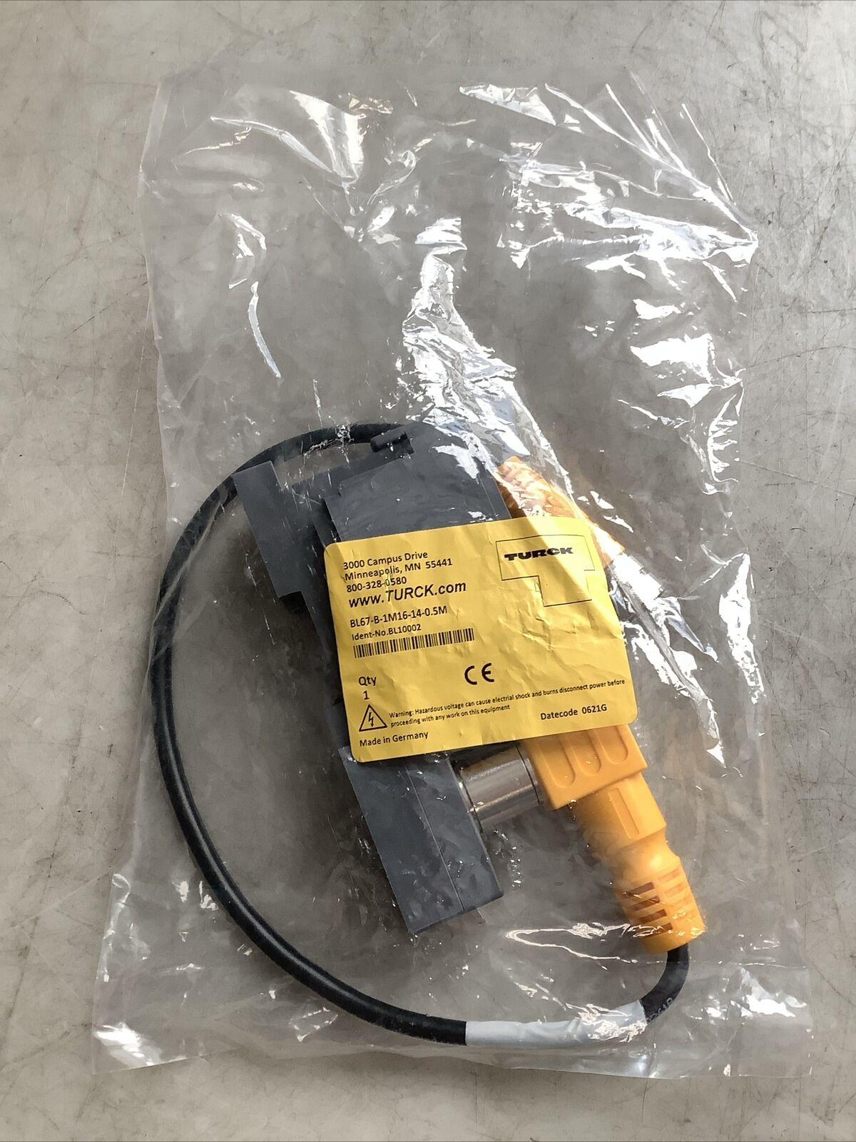 TURCK BL67-B-1M16-14-0.5M BASE MODULE CABLE ASSEMBLY U3S