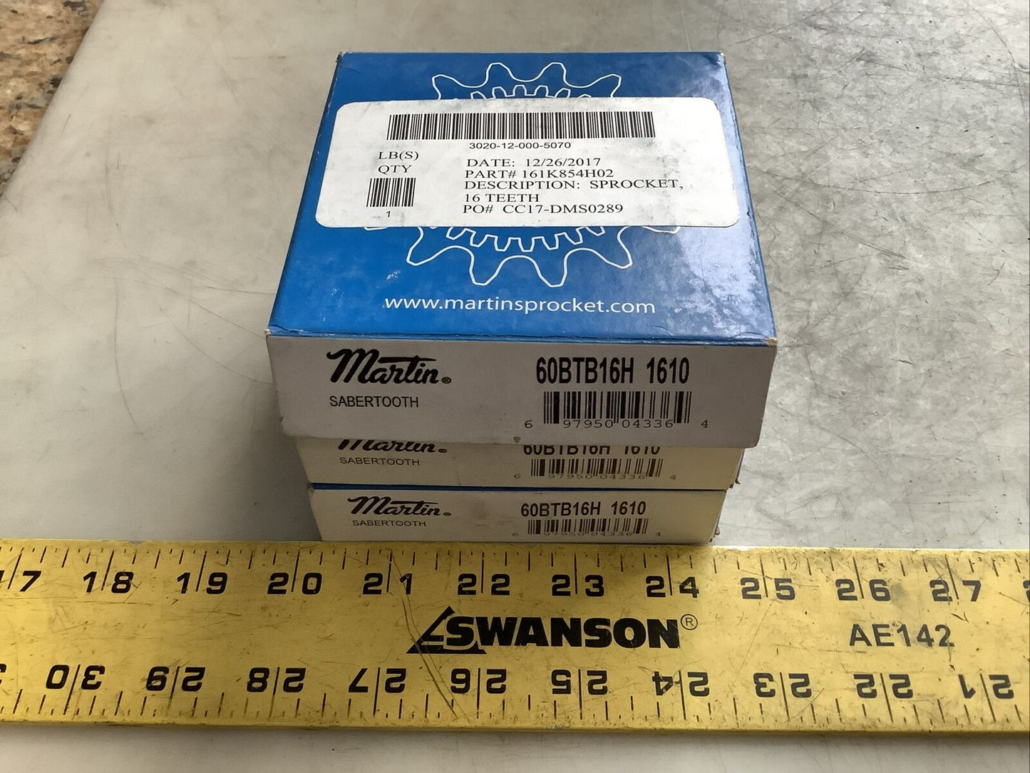 MARTIN 60BTB16H 1610 SPROCKET 16 TEETH U3S - LOT OF 3