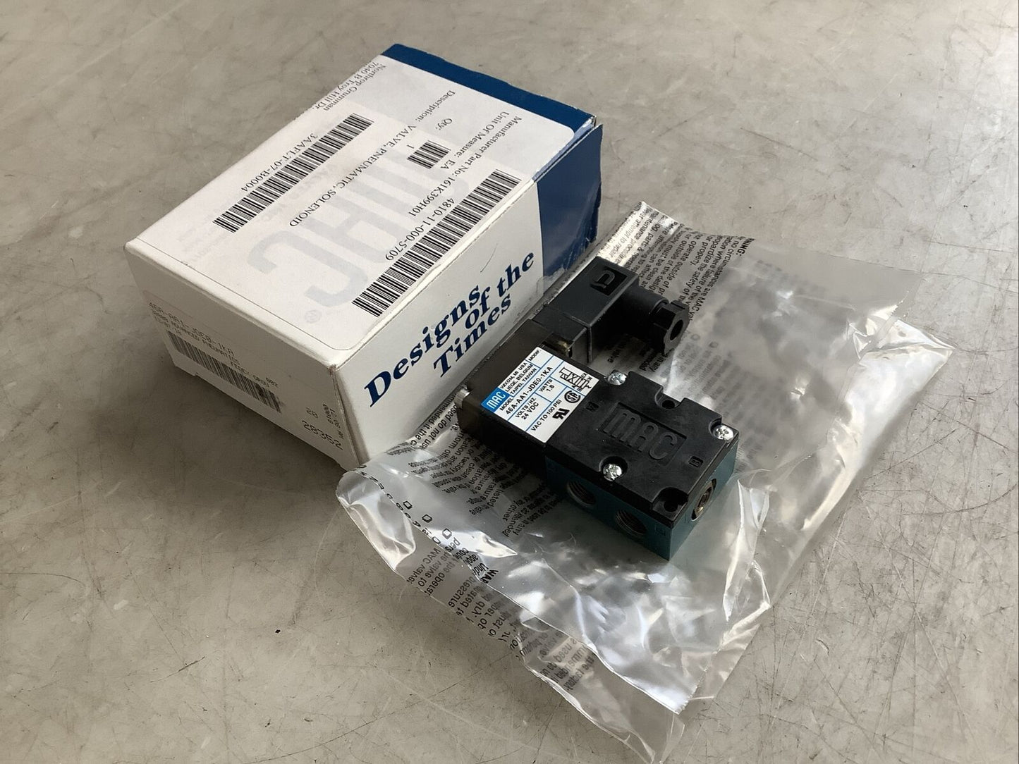 MAC 46A-AA1-JDE0-1KA PNEUMATIC SOLENOID VALVE 24 VDC 1.8 W U3S