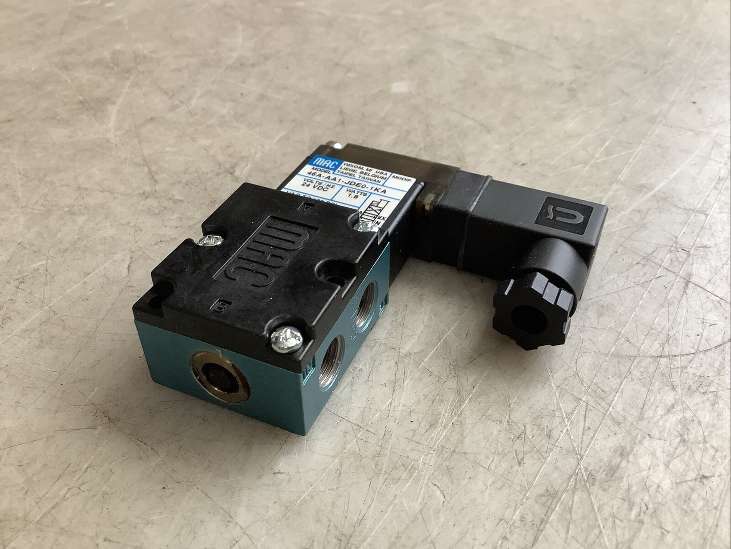 MAC 46A-AA1-JDE0-1KA PNEUMATIC SOLENOID VALVE 24 VDC 1.8 W U3S