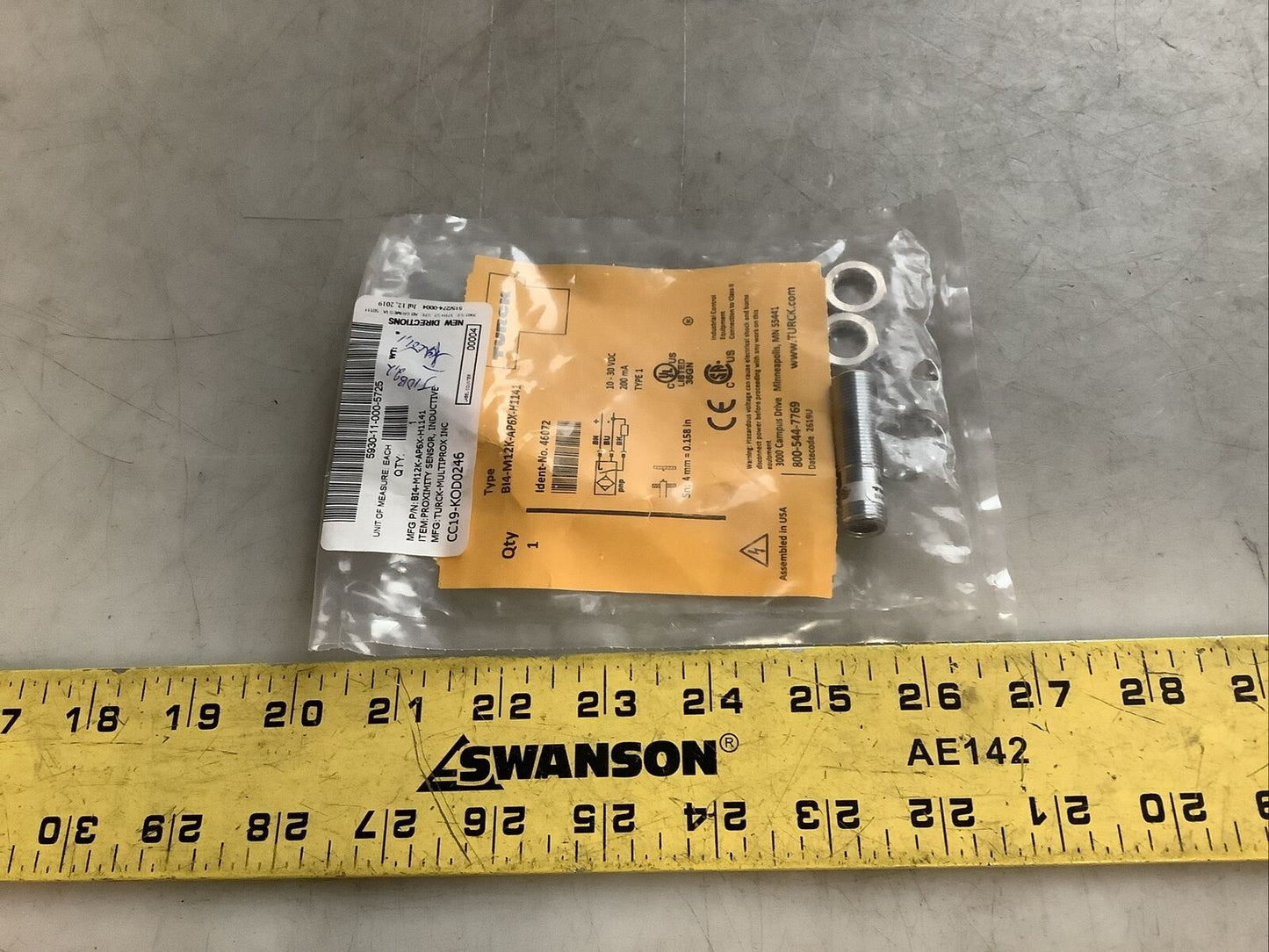 TURCK BI4-M12K-AP6X-H1141 46072 INDUCTIVE PROXIMITY SENSOR U3S
