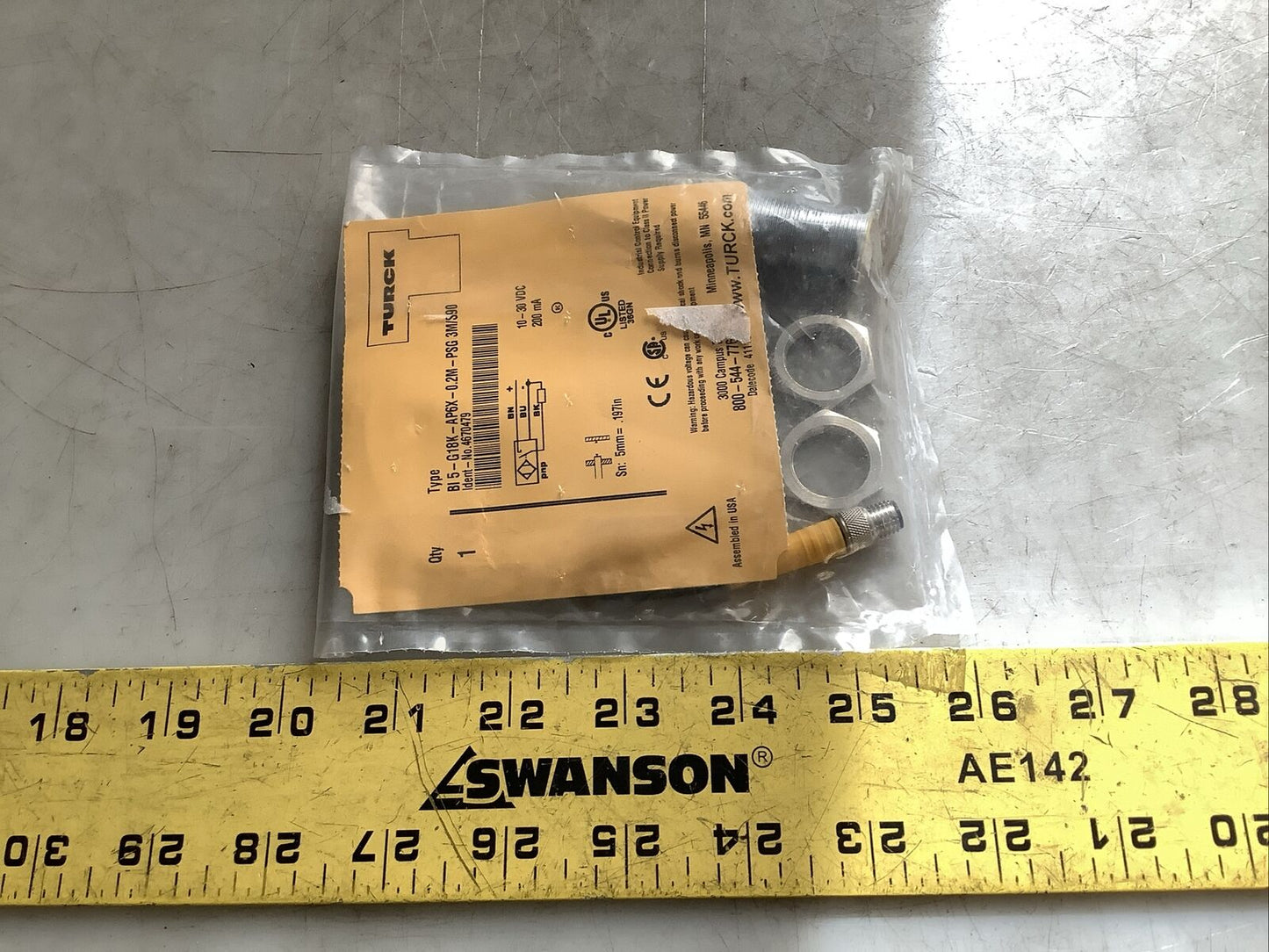 TURCK BI5-G18K-AP6X-0.2M-PSG3M/S90 4670479 PROXIMITY SENSOR U3S